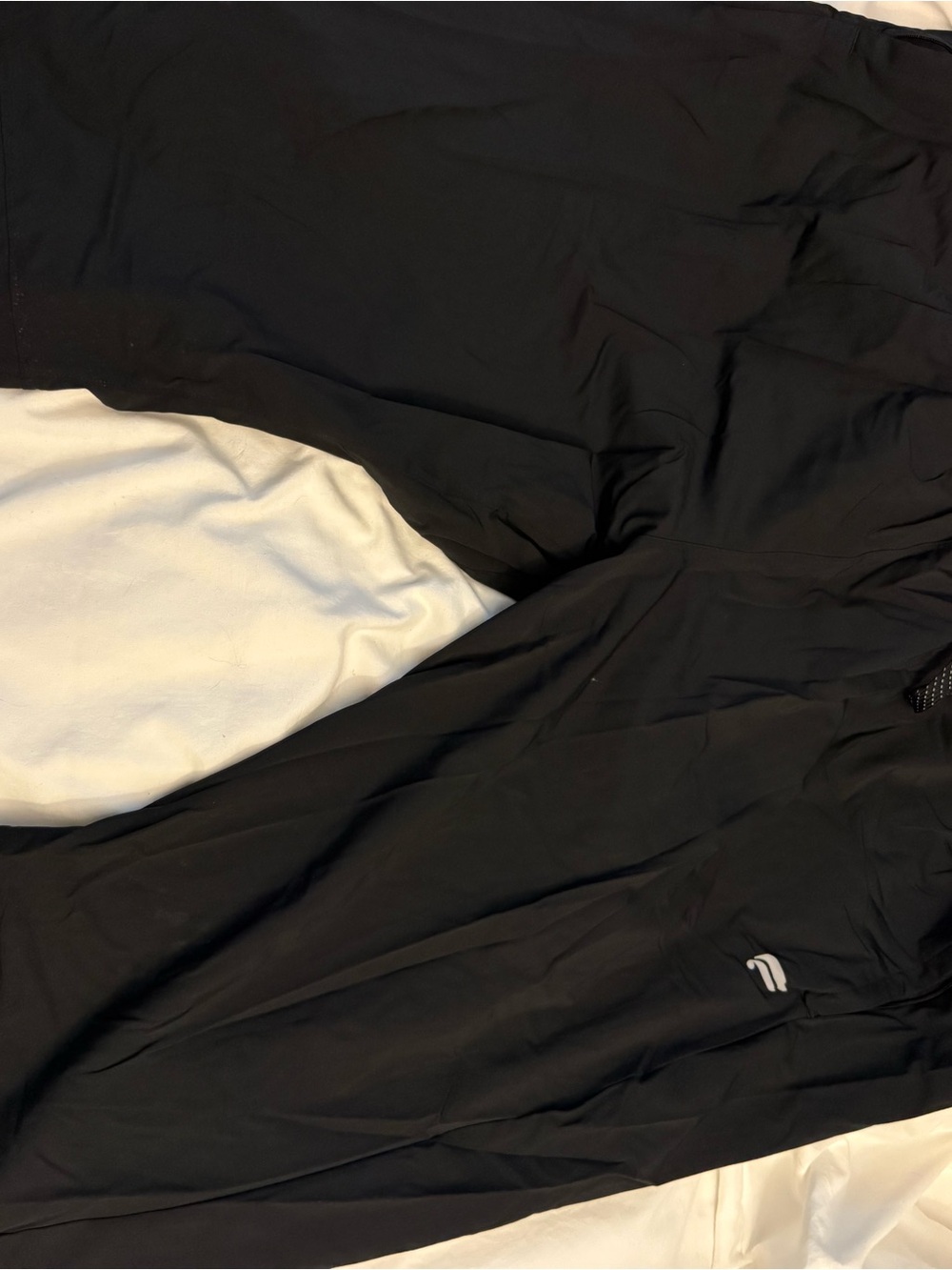 Fabletics Black Athletic Pants with Small Reflective Logo
